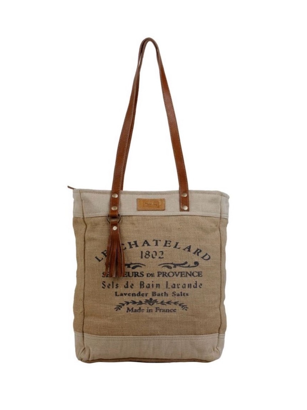 Myra Bag organic fabric market bag featuring a French-inspired Le Chatelard 180